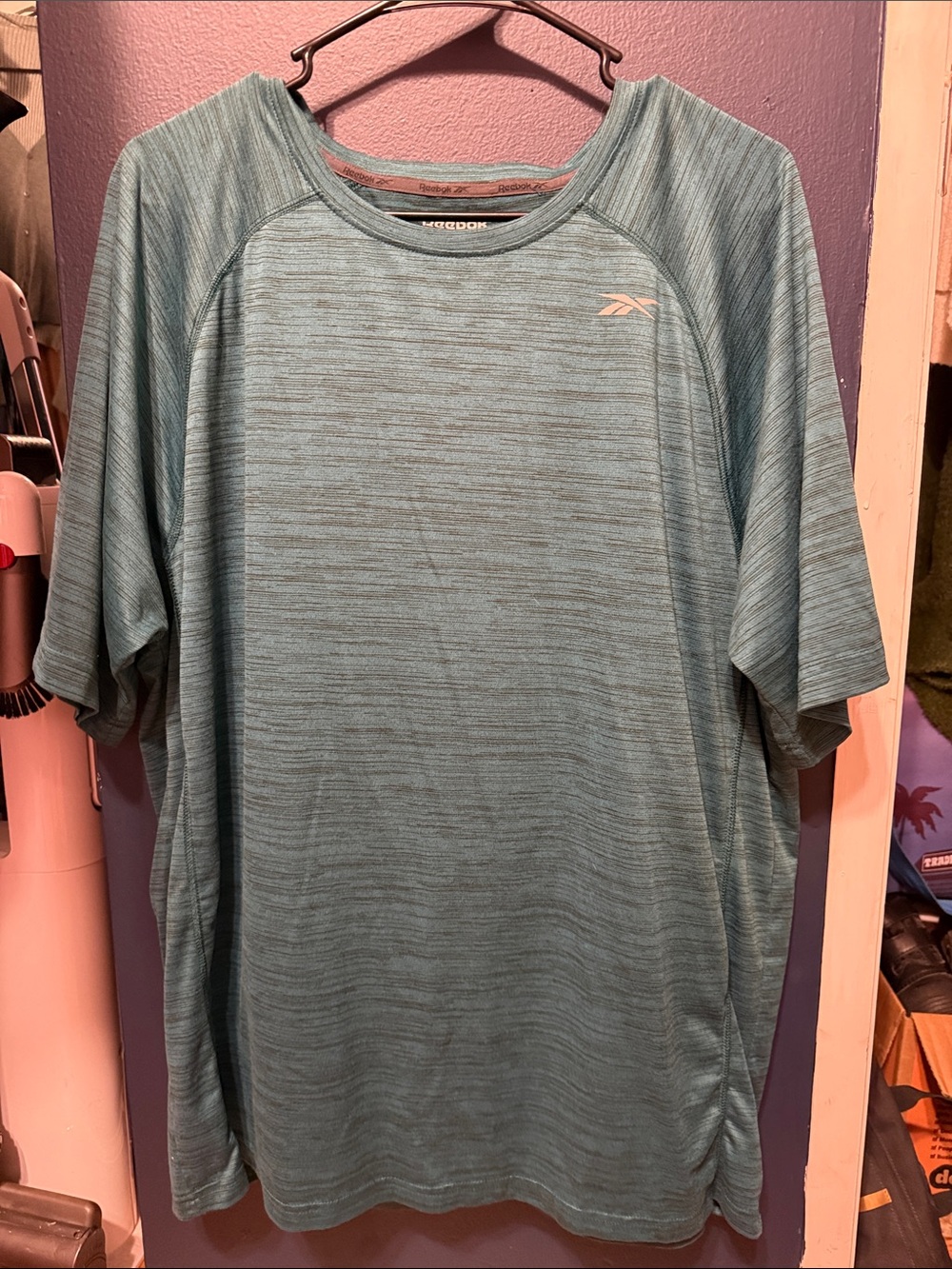 Reebok Men's Teal Heather Short Sleeve Athletic Tee